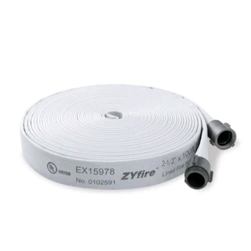 ZYfire Fire Hose 2 1/2 x 50 FT Single Jacket Hose Industrial Firefighter